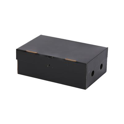 China Recyclable Black Packaging Shoe Corrugated Cardboard Shipping Box Custom Logo Printed Luxury Storage Sticker Packing Box for sale