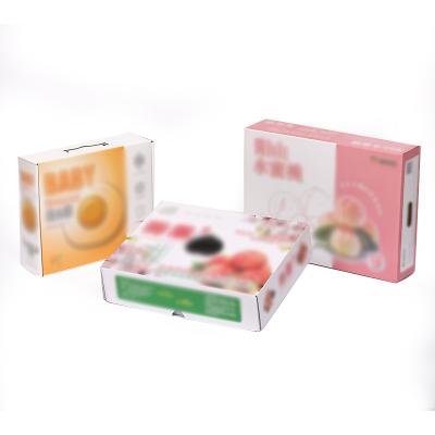 China Recyclable Custom Printing Large Portable Corrugated Fruit Packaging Chinese Food Luxury Color Box Package for sale