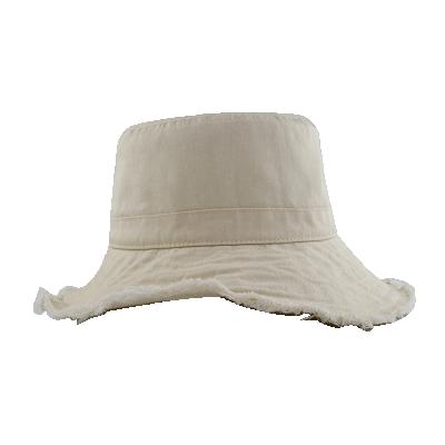 China Soft Comfortable Japan Sun Protect Caps Summer Plain Female White Fringed Foldable Royal Washed Khaki Denim Bucket Hats for sale