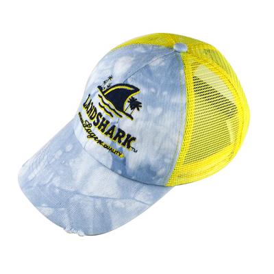 China JOINT Custom Made High Quality Gorras Fashion Logo Washed Tie Dye Embroidered Mesh Sports Trucker Cap Hats for sale