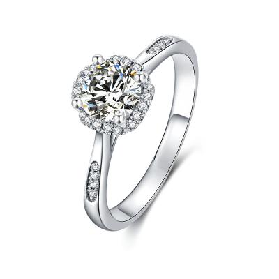 China 2022 CLASSIC valentines gift gra certified 1 carat moissanite 925 ring wedding ring woman jewelry fashion ring for sale