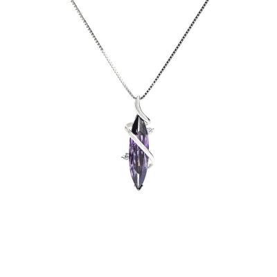 China Vintage Purple Marquise Photo Pendant Sterling Silver 925 Silver Pendant for sale