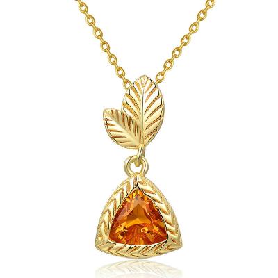 China Fashionable Vintage 925 Silver Leaf Clover Plated Pendants Leaves Triangle Pendant for sale