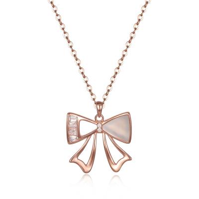 China Fashion Cute Sliver 925 Sterling Silver Rose Gold Plated Pendant Necklace for sale