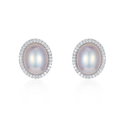 China New Vintage 925 Youthway Instagram Accessories Simple Silver Shell Pearl Earring Handmade Pearl Stud Earrings for sale