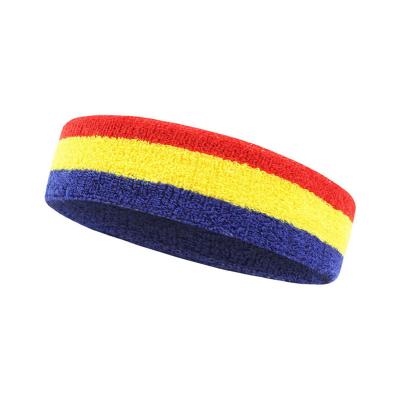 China Adult Chaoqun Hot Sale Basketball Wide Neon Cotton Elastic Sports Rainbow Sweat Resistant Headbands Sweatband for sale