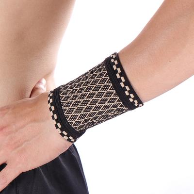 China Universal New Printed Four Ways Stretching Elastic 3d Knit Black Copper Nylon Adult Hand Protective Support Wrap Wrist Safety Brace Sleeve for sale