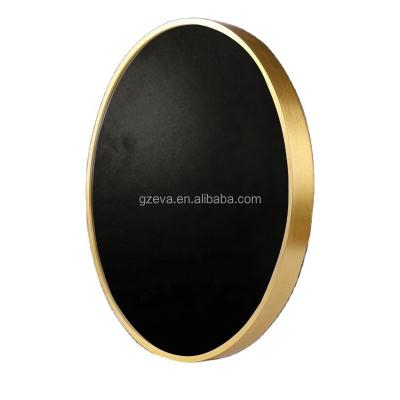 China Dropshipping Luxury Gold Wholesale Mirror Black Aluminum Round Frame Brushed Metal Round Mirror High End Luxury Frame for sale