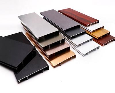 China Modern Floor Skirting Trim America 40 50 60 80 100 Mm Living Room Black Gold Wall Pad 6063 Silver Aluminum Floor Skirting Trim for sale