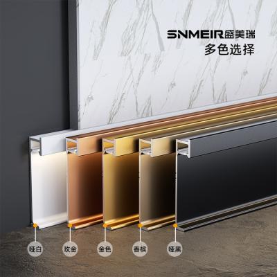 China 2021 Modern Hot Selling Guangdong Modern Rose Gold Aluminum Skirting Good Quality Anodized Powder Coated Black White Aluminum Skirting for sale