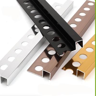 China Guangzhou Modern Custom Anodized Aluminum Gold Silver Black Decorative Guard Tile Trim For Tile Corner Protection for sale