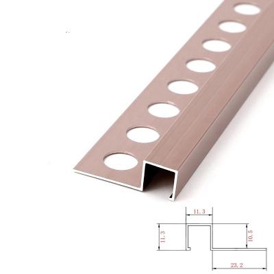 China Guangzhou Manufacturer Supply Modern Extrusion Profile 6063 Aluminum Tile Trim Edge For 10 15 12 Mm Metal Gold Black Corner Trim Edge for sale