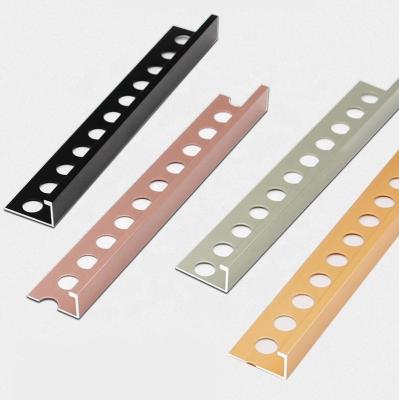 China Modern Tile Accessories Ceramic Aluminum Tile Trim 2021 6063 New Hot Sale L Shape 10mm 15mm Gold Black Silver Just One Trim For Sale for sale