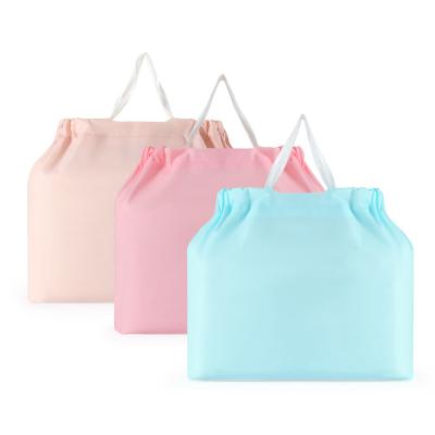 China Hot Selling Eco-friendly Custom Made Recyclable Plastic Bag Factory Logo PE Shopping Bag With Drawstring Folding For Gift Packaging Plastic Bag for sale