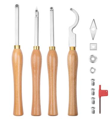 中国 Carbide Tipped Wood Turning Tools Lathe Set Rougher Detailer Finisher Swan Neck Hollower 販売のため