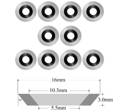 China 16mm round shape Woodturning Carbide Insert Tools Standard Design 100% Tungsten Carbide Blades 10PCS Pack for sale