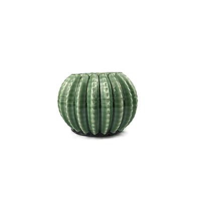 China Cartoon Custom Design Green Cactus Shaped Succulent Decorative Ceramic Flower Planter Pot For Plants for sale