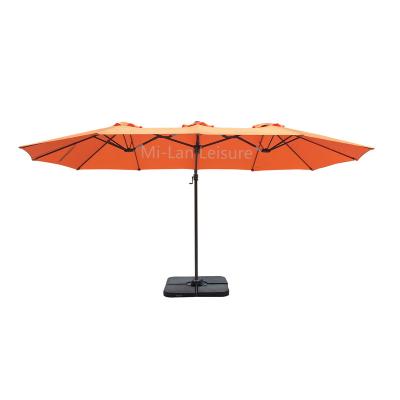 China 4.2x2.7m Aluminum Cantilever Umbrella Large Garden Patio Parasol Large Modern Double Sided Outdoor Living Table Umbrella for sale