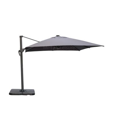 China Modern Waterproof Large Square Sunshade Solar Light Led Patio Umbrella With Speaker 3x3M Outdoor Outdoor Furniture Customized for sale