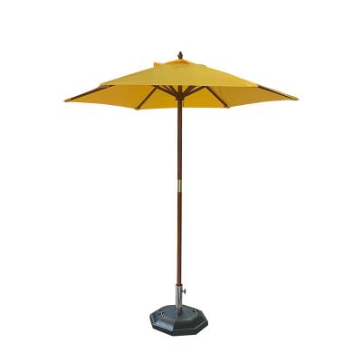 China Modern outdoor cafe market patio party umbrella commercial simple wood sobrilla parasol 2m for sale