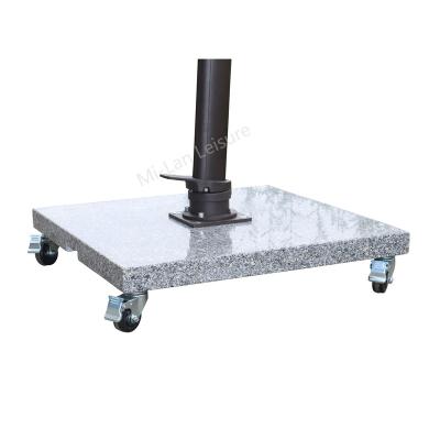 China Modern Manufacturer Umbrella Stand Granite Patio Umbrella Parasol Base Outdoor Marble Stand With Wheels 100kg for sale