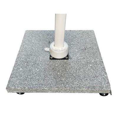 China Modern Outdoor Cantilever Umbrella Base 90KG Square Patio Umbrella Granite Stand With Locking Wheels Marble Umbrella Base for sale