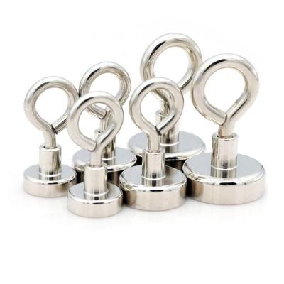 China Industrial Magnet D10mm D12mm D16mm D20mm D25mm Neodymium Metal Salvage Fishing Magnet Detector Hooks for sale