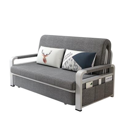 China Universal Foldable Modern Folding Storage Sofa Bed with Stainless Steel Frame in Cotton and Linen Fabric for sale