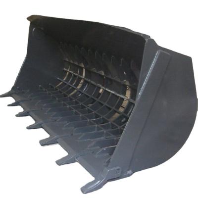 China Loader Skeleton Sieve Bucket with HD Bucket Type Customized Wheel Loader Sorting Bucket for sale