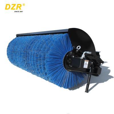 China Mini Skid Steer Hydraulic Angle Broom With Poly / Wire Brush for sale