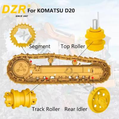 China Gehele onderstel voor KOMATSU D20 Alle serie Top Track Roller Idler Sprocket Segment voor onderstel onderdelen Te koop