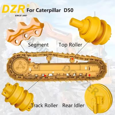 China Conjunto completo del tren de tren para el CAT D50 de todas las series de rodillos de pista superior para rodillos de marcha lenta Segmento de cuerdas para repuestos del tren de tren en venta