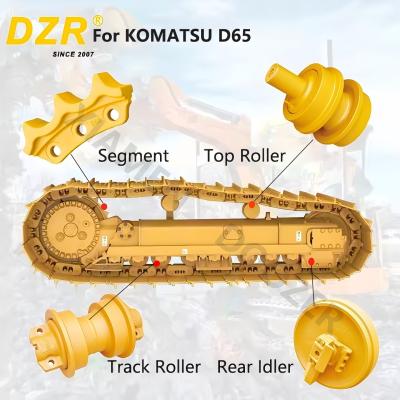 China Volledige onderstel voor KOMATSU D65 Alle serie Top Track Roller Idler Sprocket Segment voor onderstel onderdelen Te koop