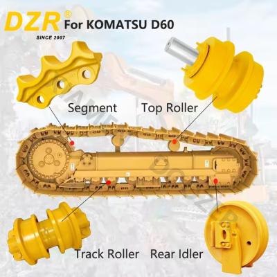 China Volledige onderstel voor KOMATSU D60 Alle serie Top Track Roller Idler Sprocket Segment voor onderstel onderdelen Te koop