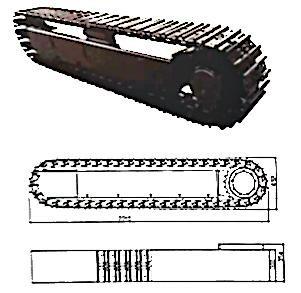 China Chasis de acero con carrocería de rastreo con carrocería de rastreo Chasis con motor hidráulico con carrocería para trituradora Excavadora de plataforma de perforación en venta