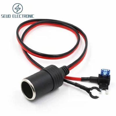 China 12V Female Socket Car Charger Cigarette Lighter Socket With Mini ATO Fuse Tap for sale