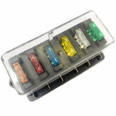 China 6 Way Auto Circuit Fuse Box Car Trailer Blade Fuse Box Block Holder 6 Way for sale