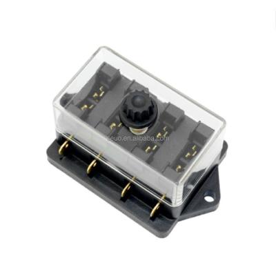 China Hot Selling 4 Fuse Block 6 8 10 12 Circuit MultiWay Blade Waterproof Standard Auto Standard Fuse Box With Nut 4 Way 6 8 10 12 for sale