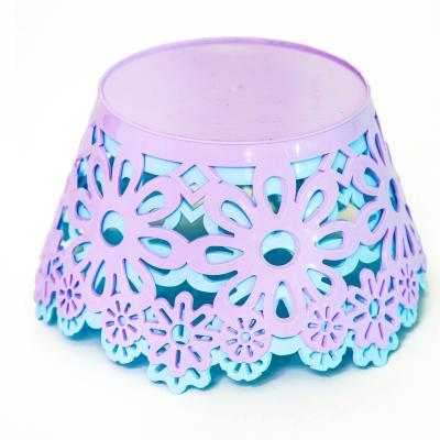 China Non - Toxic Recycle Plastic Fruit Bowl  Safe Round Shape  Pink Blue Color for sale