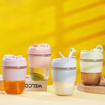 China Sustainable 400ml Customizable High Quality Large Capacity Milk Glass Water Bottle With Flip Top Wholesale for sale