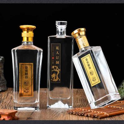 China For wine or juice Customization Gin Vodka Spirit Glass 500Ml Vodka Bottle Empty Bottle Of Whisky for sale