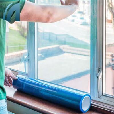 China Wuxi ShengFa Polyethylene Blue Moisture Proof Temporary Transparent PE Protective Film For Window Glass for sale