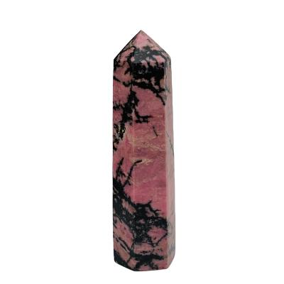 China China wholesale high quality natural pink rhodonite tower quartz crystal point for energy decoration for sale