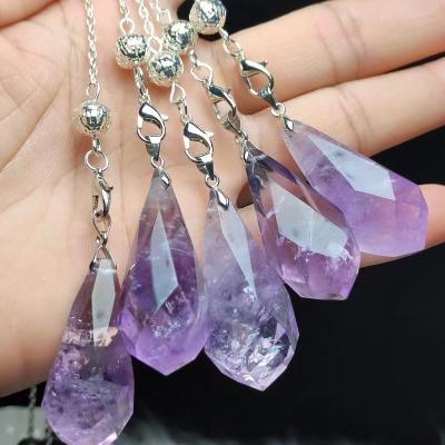 China Wholesale Healing Crystal Natural Amethyst Pendulum Crystal Crafts For Decorations pendant from Europe for sale