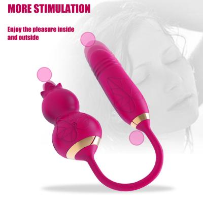 China Abs+The silicone squash tongue licking+Jump retractable egg female masturbation device USB charging 10 frequency direct c sex toys manufacturers for sale