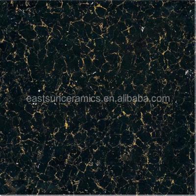 China Interior Tiles Foshan Ceramic Company Polished Porcelain Tile Pualti Black Tile for sale