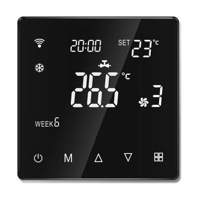 China Modern Modern Design Hotel Air Conditioning Digital Thermostat FCU Programmable Room Temperature Controller Floor Heating Systems Parts for sale