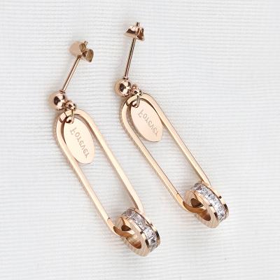 China CLASSIC Unique Multi Color Titanium Design Fashion Steel Paper Clips Earrings for sale