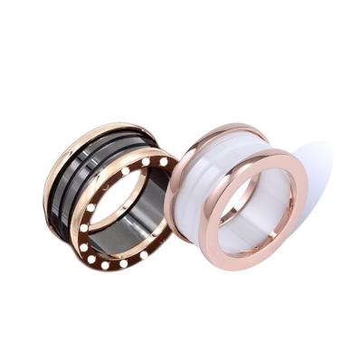 China CLASSIC Classic Ceramic Ring Fashion Unisex Stainless Steel Waterproof Hypoallergenic Non-fading Jewelry for sale