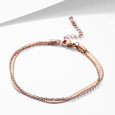 China FASHIONABLE Snake Bone Chain Stainless Steel Anklet For Women Atmospheric Simple Forest 18K Gold Foot Ornaments for sale